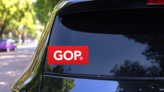 Gop Republican Party Logo Printed Color Sticker on a Rear Car Window (New) example