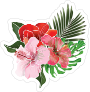 Gorgeous Hibiscus Flower Trio Sticker