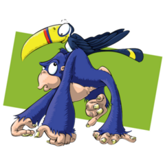 Gorilla And Toucan Sticker