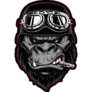 Gorilla Biker Mascot Sticker
