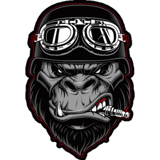 Gorilla Biker Mascot Sticker