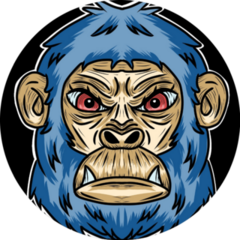 Gorilla Blue Sticker