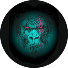 Gorilla Burned Evil Scar Print Sticker