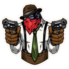 Gorilla Gangster Gun Sticker