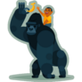 Gorilla Gives A Banana To The Boy Sticker