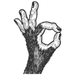 Gorilla Hand Ok Sticker