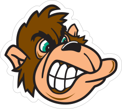 Gorilla Head Mascot Sticker