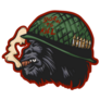 Gorilla Head Soldier Sticker