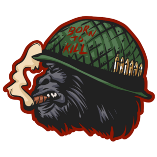 Gorilla Head Soldier Sticker
