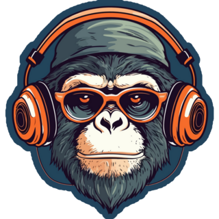 Gorilla Headphones Blue Sticker