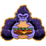 Gorilla Holding Burger Sticker