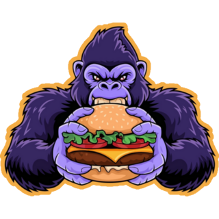 Gorilla Holding Burger Sticker