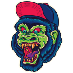 Gorilla In Hat Sticker