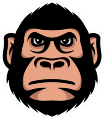 Gorilla Monkey Head Sports Mascot Sticker