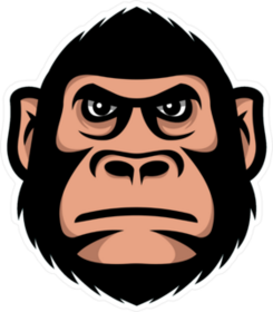 Gorilla Monkey Head Sports Mascot Sticker