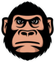 Gorilla Monkey Head Sports Mascot Sticker