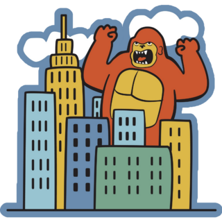 Gorilla Monster City Sticker