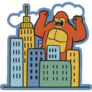 Gorilla Monster City Sticker