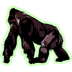 Gorilla On Green Sticker