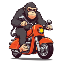 Gorilla On Motorbike Sticker