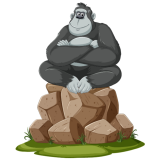 Gorilla On Stones Sticker