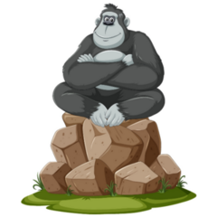 Gorilla On Stones Sticker