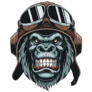 Gorilla Pilot Helmet Sticker