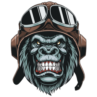 Gorilla Pilot Helmet Sticker