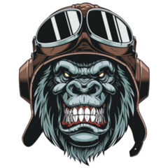 Gorilla Pilot Helmet Sticker