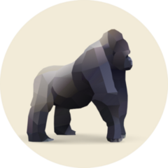 Gorilla, Polygonal Geometric Sticker