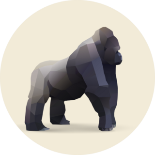 Gorilla, Polygonal Geometric Sticker