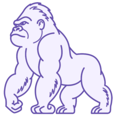 Gorilla Purple Icon Sticker