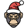 Gorilla Santa Hat Sticker