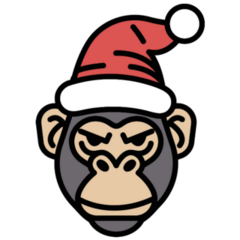 Gorilla Santa Hat Sticker