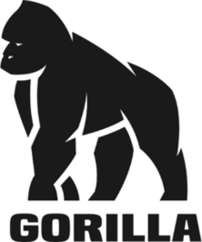 Gorilla Silhouette Sticker with Text