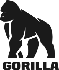 Gorilla Silhouette Sticker with Text