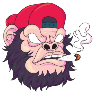 Gorilla Smoking Sticker