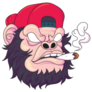 Gorilla Smoking Sticker