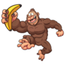 Gorilla With Banana Sticker