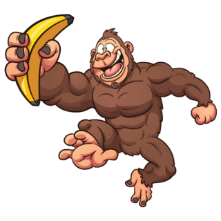 Gorilla With Banana Sticker