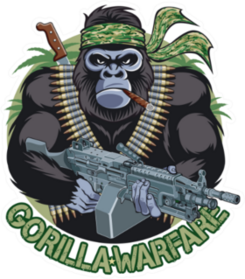 Gorilla With Bandana, Cigar, Holding Machine Gun Sticker