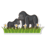 Gorillas In Flowers Sticker