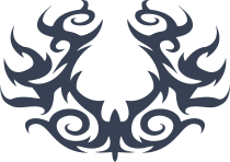 Gothic Swirls Horseshoe Shape Sticker