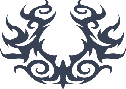 Gothic Swirls Horseshoe Shape Sticker