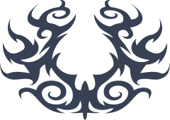 Gothic Swirls Horseshoe Shape Sticker