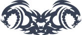Gothic Two Headed Dragon Border Sticker