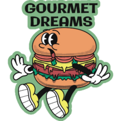 Gourmet Dreams Burger Character Sticker