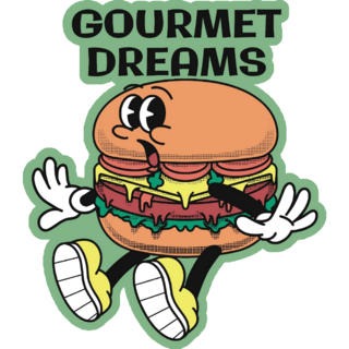 Gourmet Dreams Burger Character Sticker
