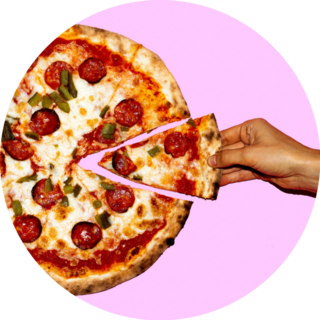 Grab A Slice Of Pizza On Pink Sticker