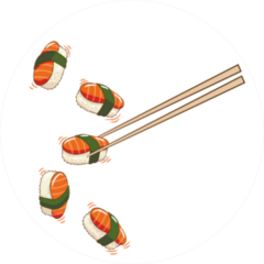 Grabbing Sushi With Chopsticks Sticker